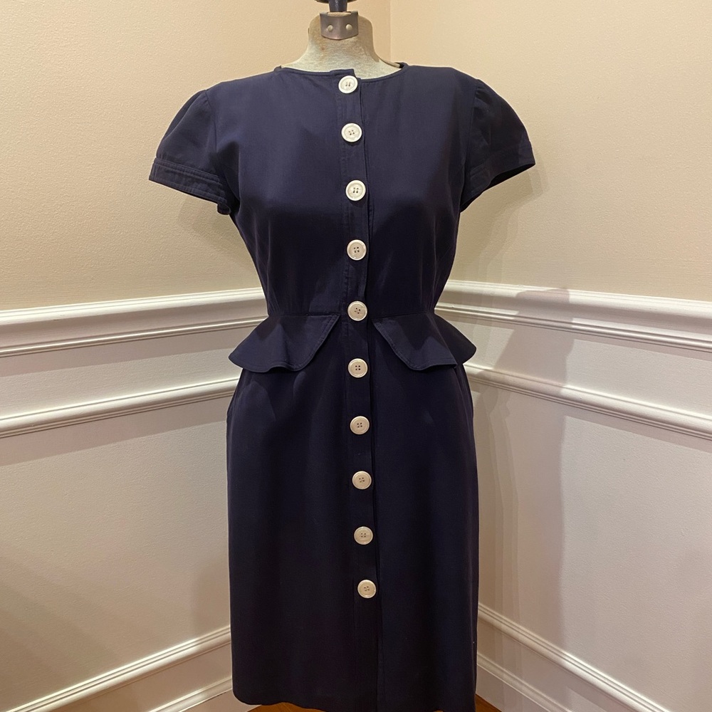 Valentino Vintage Navy Blue Dress